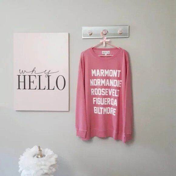 NWT Wildfox pink hotel “Roadtrip” print sweatshirt, M - Picture 5 of 6